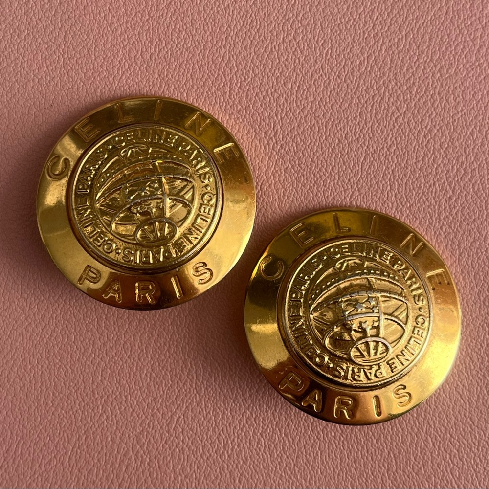 CELINE Vintage Emblem Earrings